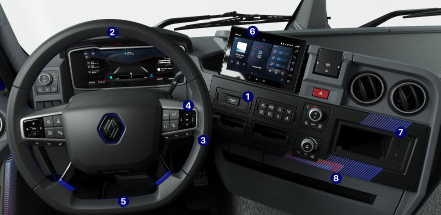 Interior of a E-tech Renault Trucks