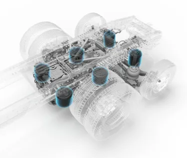 Renault Trucks E-Tech T 780: a cross-section of the full air suspension